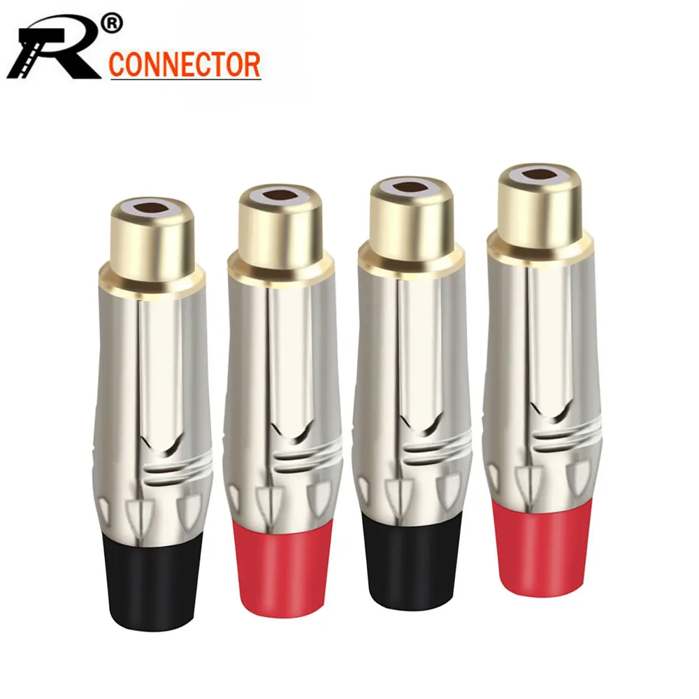 

10pcs/lot RCA Female Jack Socket Soldering Wire Connector Gold Plated Speaker Jack 5 Pairs Red+Black
