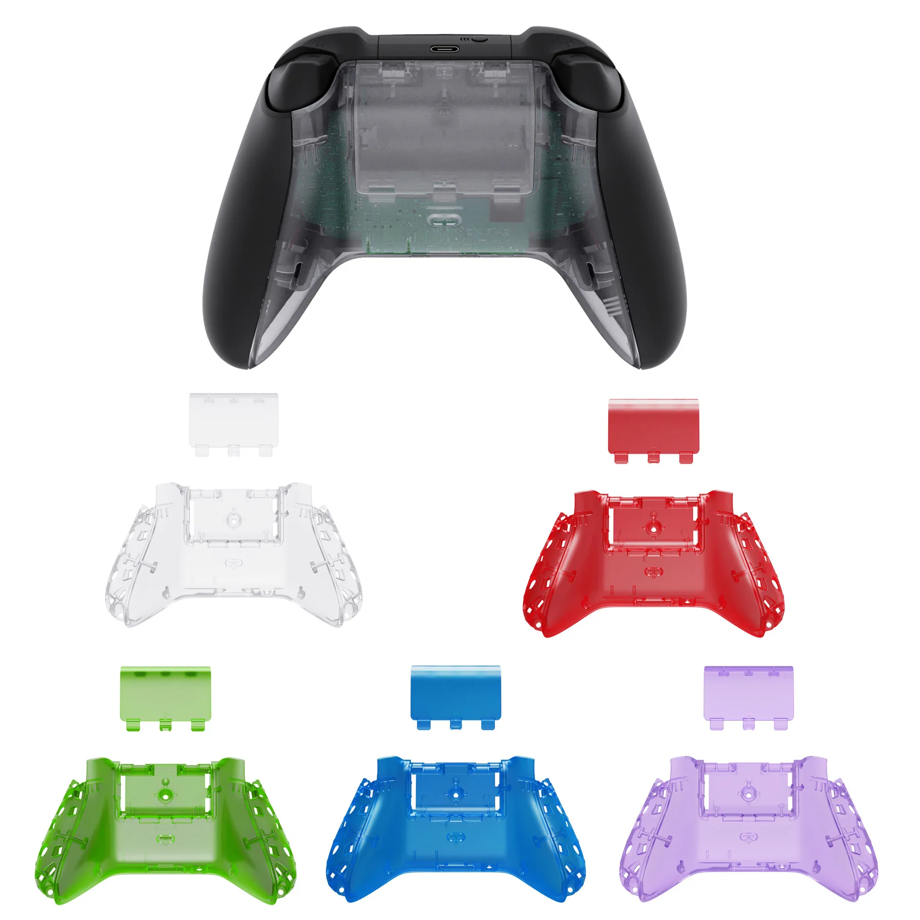 

Прозрачная нижняя крышка с крышкой аккумулятора для контроллера Xbox серии S/X, задняя крышка для контроллера Xbox Core