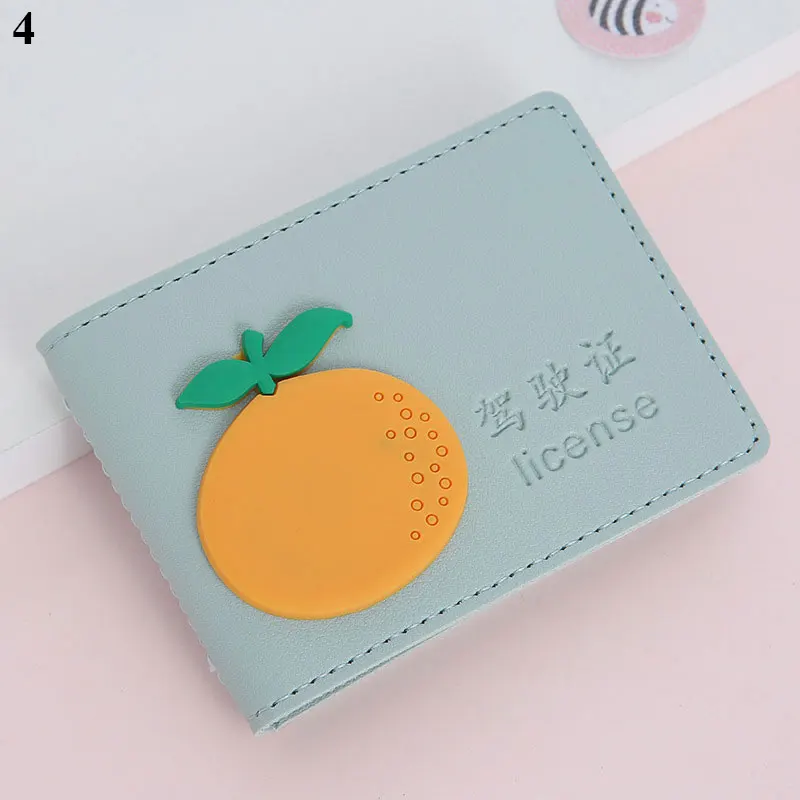 Candy Color Cartoon PU Driver License Holder Leather Cover Car Driving Cover Business ID Pass Wallet Case Men Women Card Holder