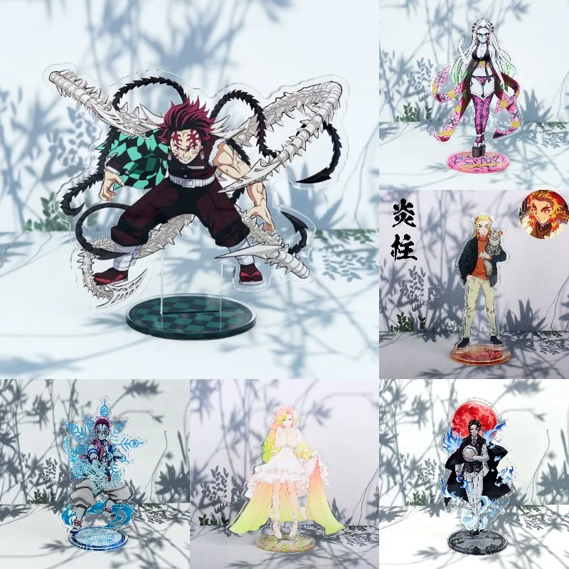 

Anime Demon Slayer Kimetsu No Yaiba Stand Acrylic Action Figure Rengoku Kyoujurou Model Plate Desk Decor Fans Collection Props