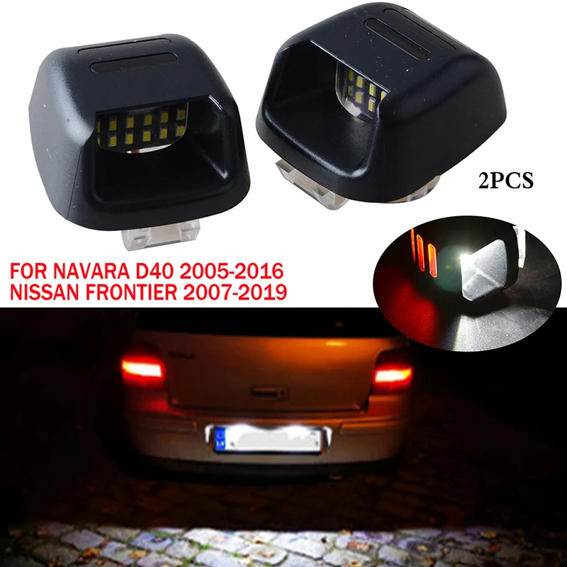 

2pcs Fit For Nissan Navara D40 Frontier Armada 2005-2016 Car LED White Number License Plate Lights Car Taillight Light Kits
