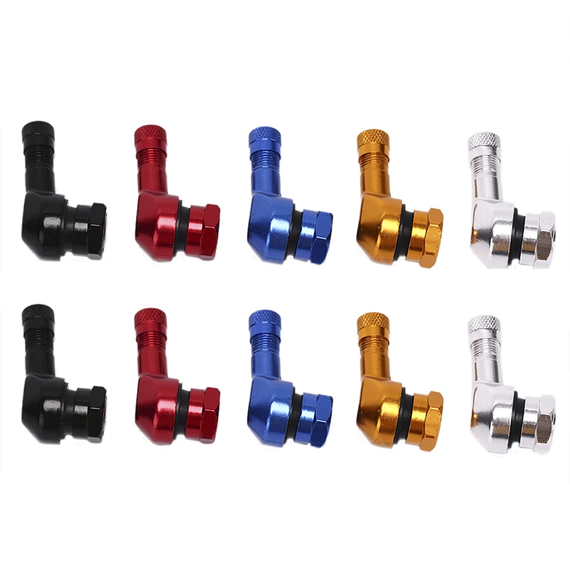 

Hot 2pcs 90 Degree Angle CNC Aluminum Valve Stem Motorcycle Wheel Tire Tubeless Valve Stems for 10mm 11.3mm Rim Wheel Parts