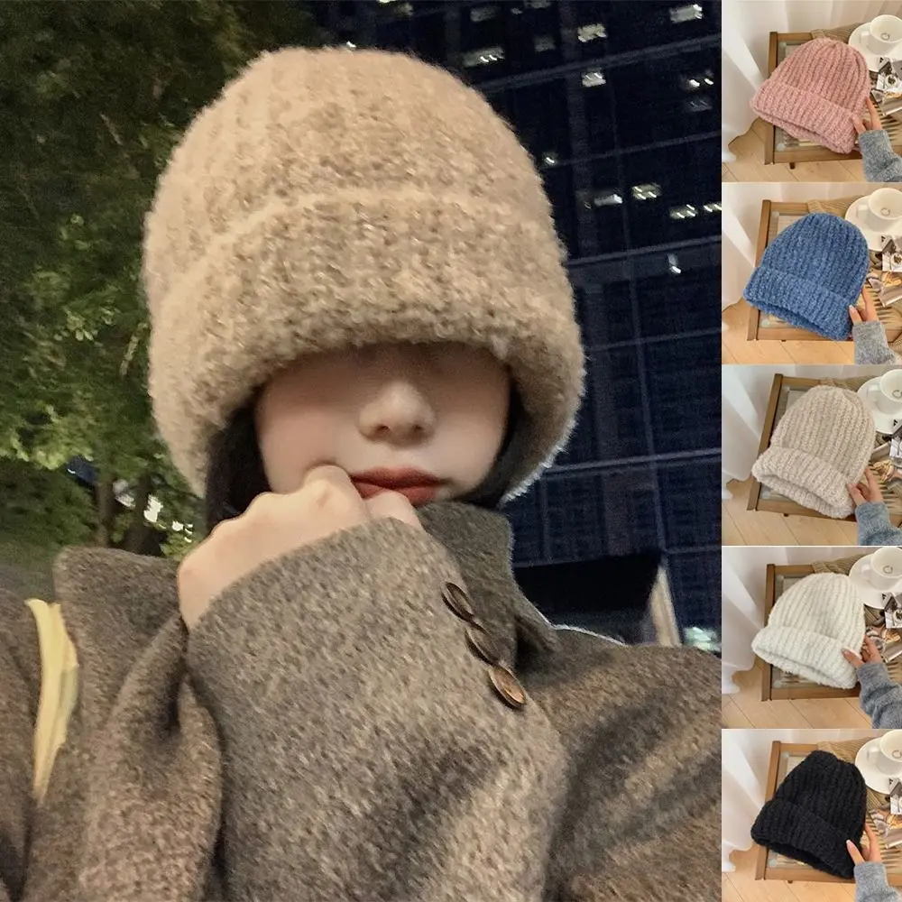 

Keep Warm Knitted Hat Fashion Thickened Bonnet Caps Skullcap Women Female