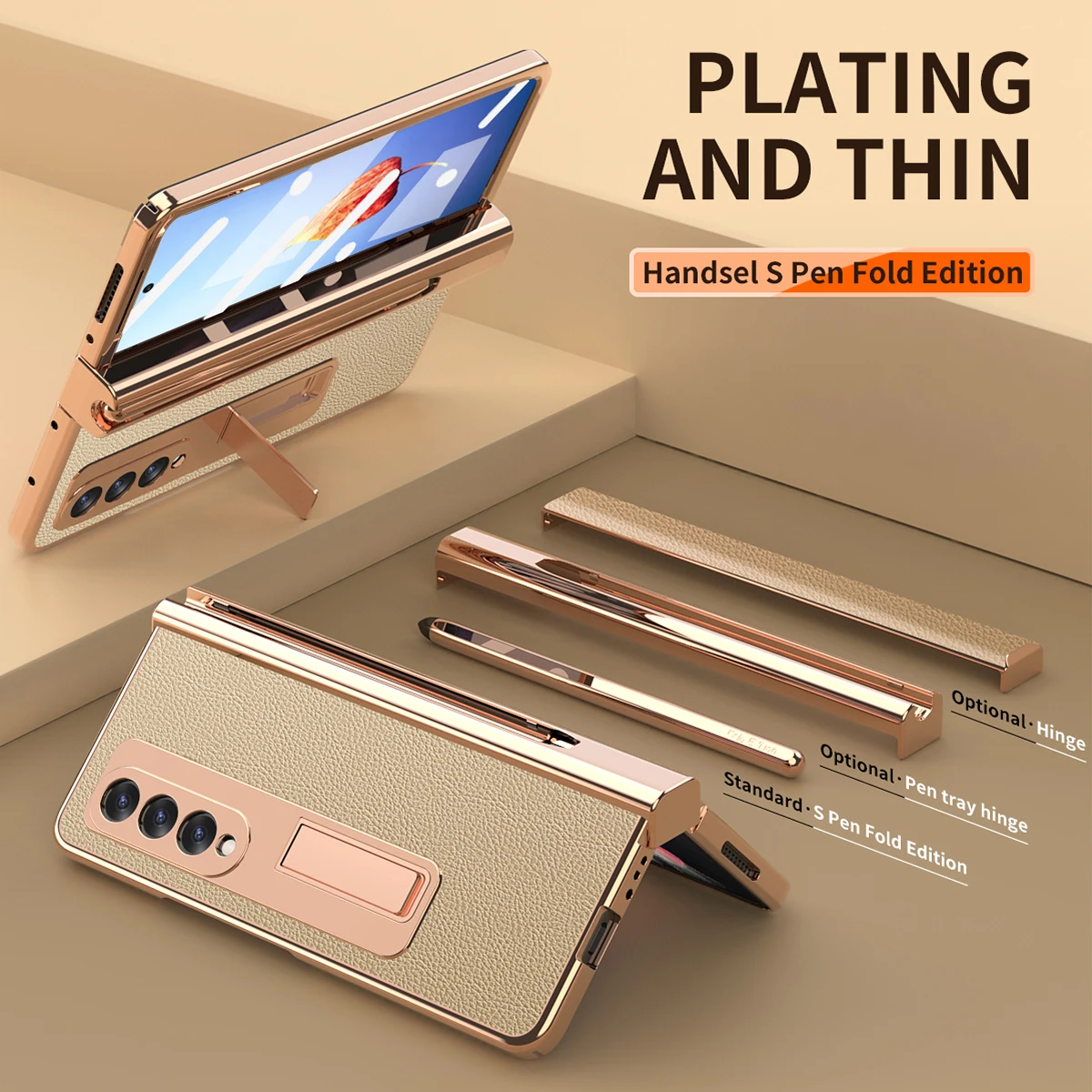 

Business Full Protection Leather Case for Samsung Galaxy Z Fold 4 5G Fold4 Fold3 Fold 2 3 Fold2 Shockproof Glass Film Cases