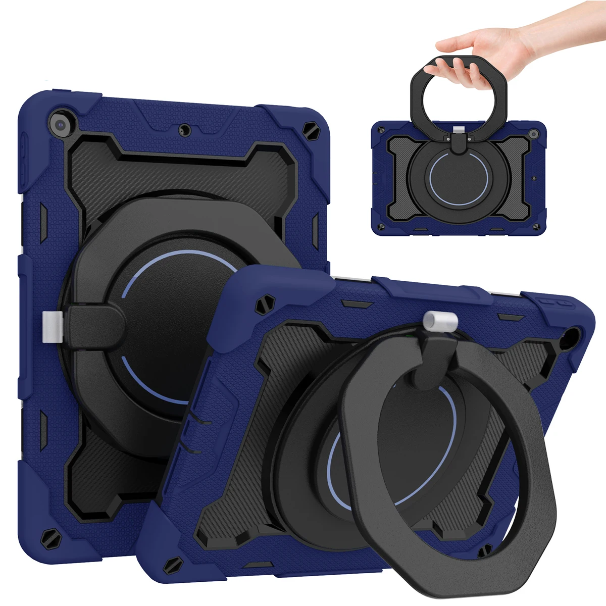 

For iPad 10.2 789th Pro11 Air4 10.9 ShockProof Full Body Kids Children Safe Case Drop Resistance Rotatable Tablet Rotation Stand