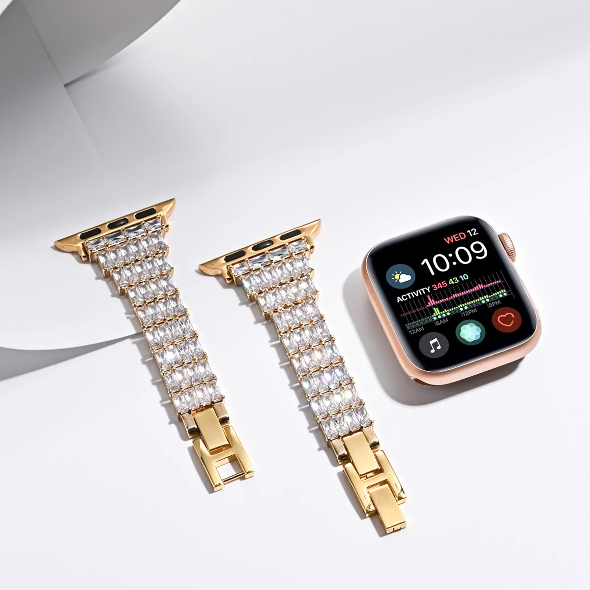 Stainless Steel Strap For Apple Watch band 7 41mm 45mm 40mm 44mm 38mm 42mm Women diamond bracelet For iWatch series 6 SE 5 4 3