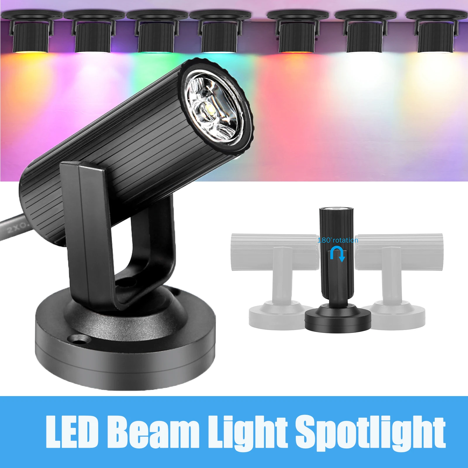 

Small LED Spotlights Stage Lighting Effect 85-265V Mini Beam Light for Party Painting Jewelry Model Display Shelves Cabinet Bar