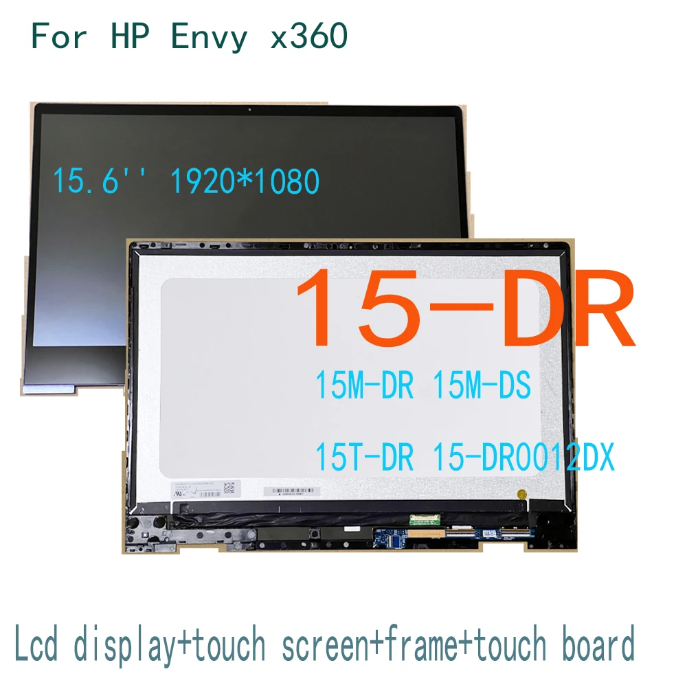 Фото Тест 15,6 дюйма FHD 1920X1080 для HP ENVY X360 15-DR 15M-DR 15T-DR 15-DR0012DX ЖК-дисплей с сенсорным экраном и стеклянной панелью в сборе №1