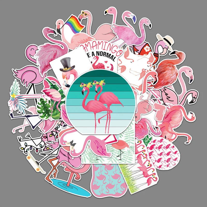 Bandai Cartoon Anime Flamingo Stickers For Car Laptop Phone Stationery Decor Vinyl Decals Waterproof Sticker for Kids Toys