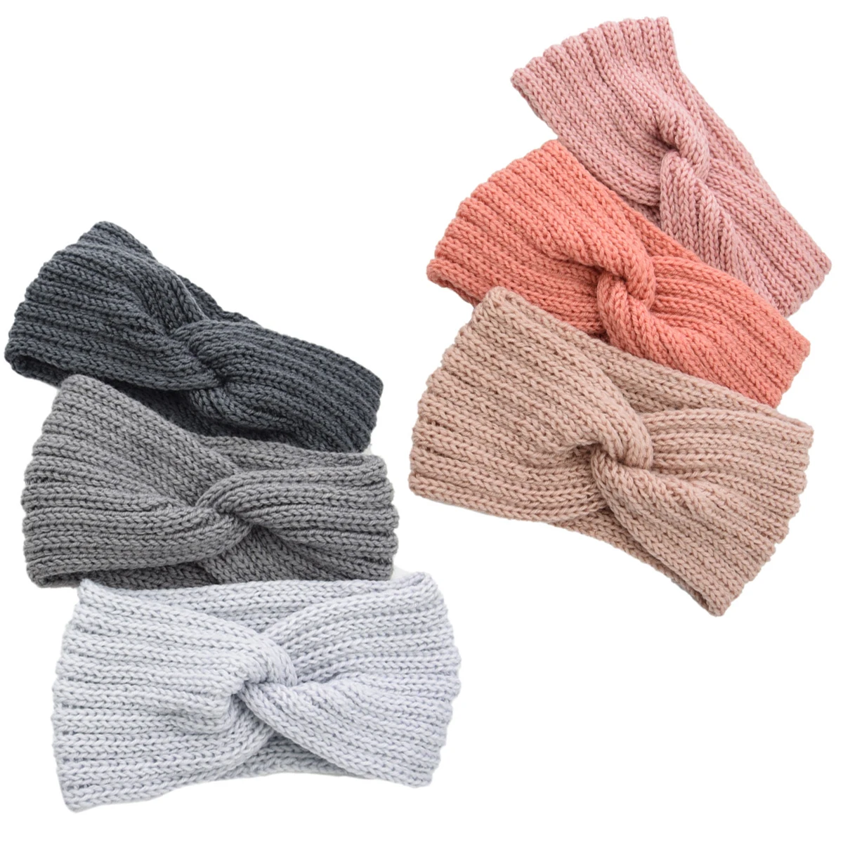 

Женская вязаная эластичная повязка на голову, 36 цветов