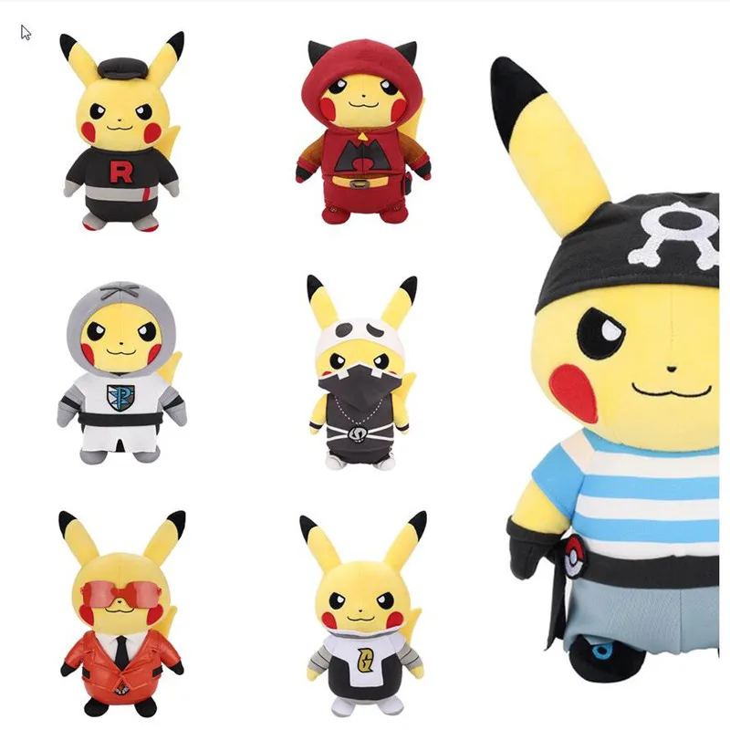 

28cm Pikachu Plush Toy Movie Pikachu TAKARA TOMY Pokemon Anime Stuffed Soft Cosplay Funny Ornament Children's Gift