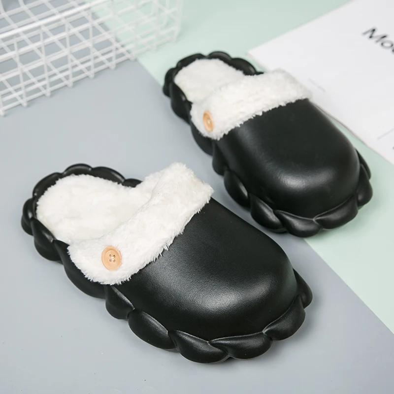 

Зимние мужские домашние тапочки для женщин, плюшевые водонепроницаемые теплые меховые тапочки, тапки для влюбленных, домашние тапочки, дом...