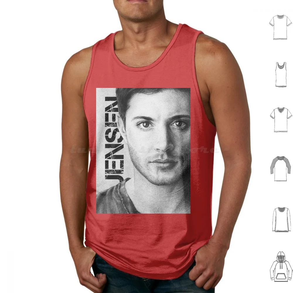

Jensen Ackles-Dean Winchester карандаш портрет 5 Майки хлопковые топы с принтом Дин Deanwinchester Jensen Jensenackles