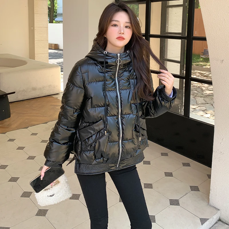 

Thick Warm Jacket Women Winter 2022 New Winter Women Parka Coat Short Slim Hooded Parkas Female Coats Jackets Black Fashion