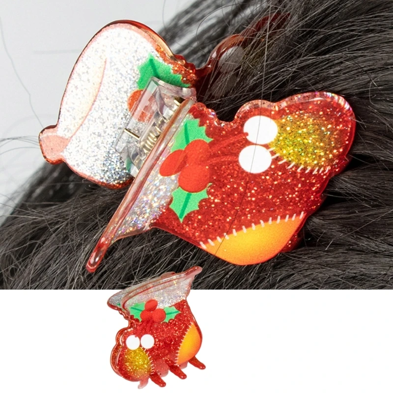 

Christmas Glitter Mistletoe Hairpin New Year Hair Clip Holiday Headwear