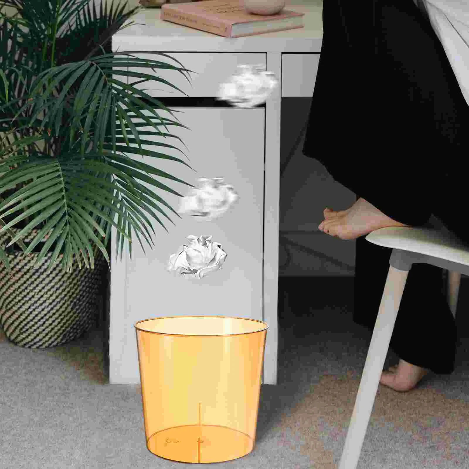 

2Pcs Clear Garbage Can Decorative Transparent Trash Can Garbage Storage Container