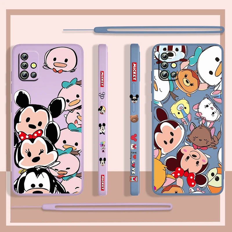 

Anime Mickey Cute Disney Phone Case For Samsung Galaxy A71 A51 A73 A72 A53 A33 A52 A50 A32 A22 A50 Liquid Left Rope Fundas Cover