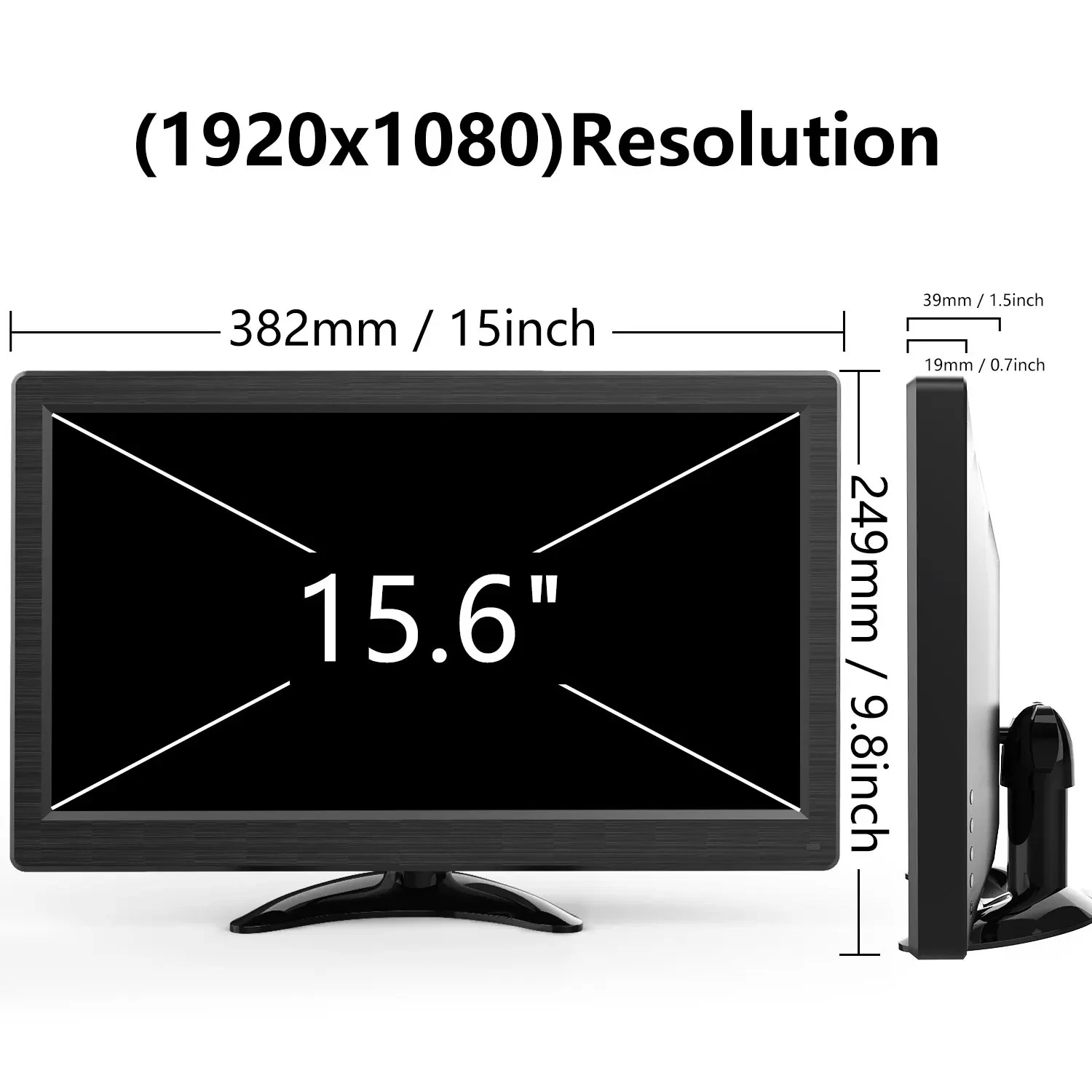 1920*1200 15,6-дюймовый портативный монитор для ноутбука XBox PS4TV Box, удлинитель для сотового телефона, ПК, мобильный ноутбук с подставкой-держателем (art.: 3920d3ff343cf) - 3920d3ff343cf