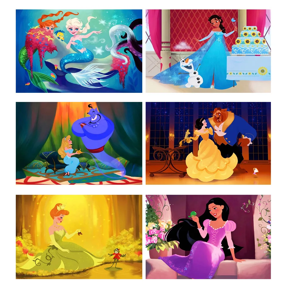 

Disney Diy Full Diamonds Painting Version Each Movie Classic Scene Round Diamonds Embroidery Exquisite Home Handmade Decor Ll568