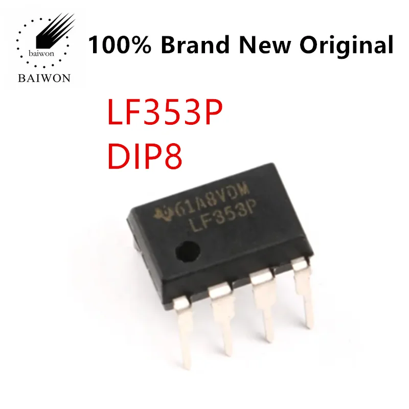 

100% Original IC Chips LF353 LF353P DIP8 Inline JFET Power Dual Operational Amplifier