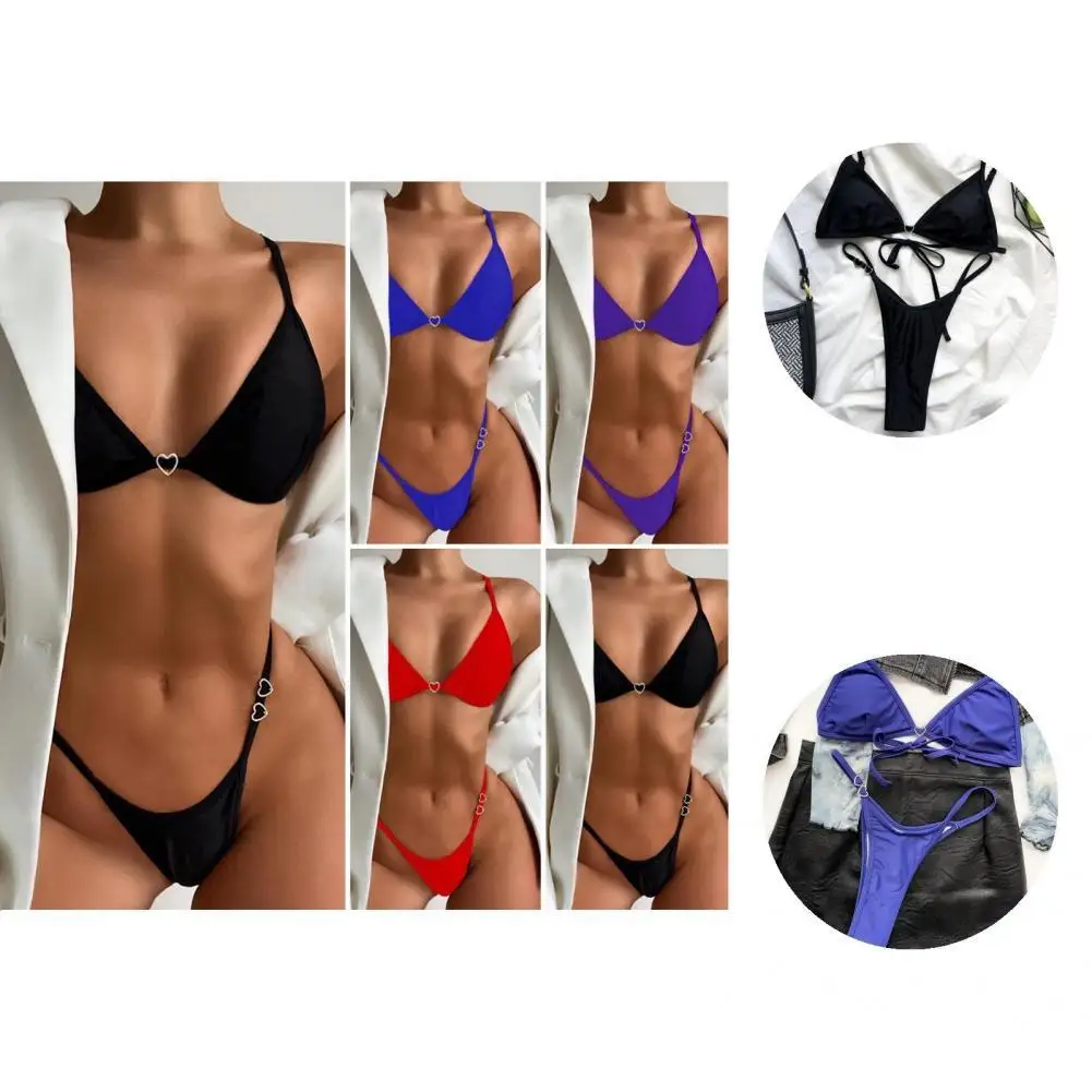

Удобное простое однотонное бикини для девушек, пляжная одежда, женский купальник, удобное простое однотонное бикини для девушек, пляжная од...