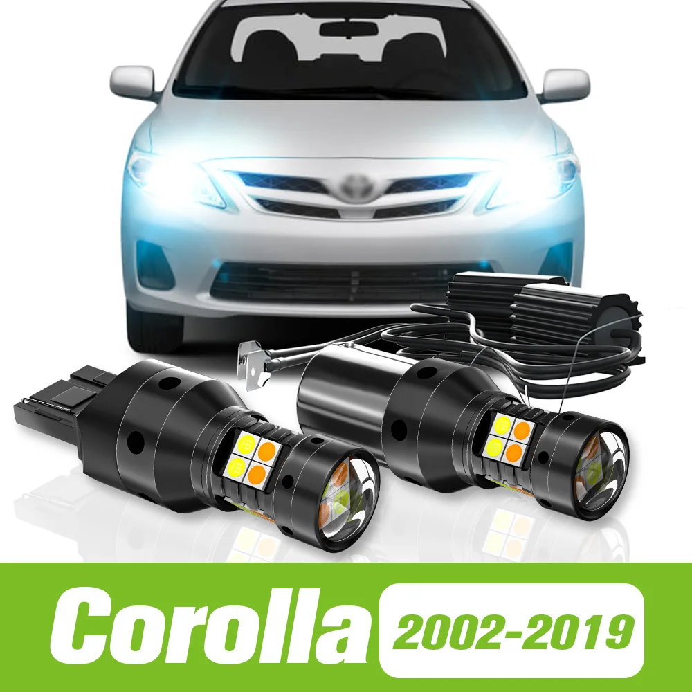 

2 шт. для Toyota Corolla E12 E15 E18 2002-2019 двухрежимный светодиодный указатель поворота + дневные ходовые огни DRL 2007 2012 2013 аксессуары