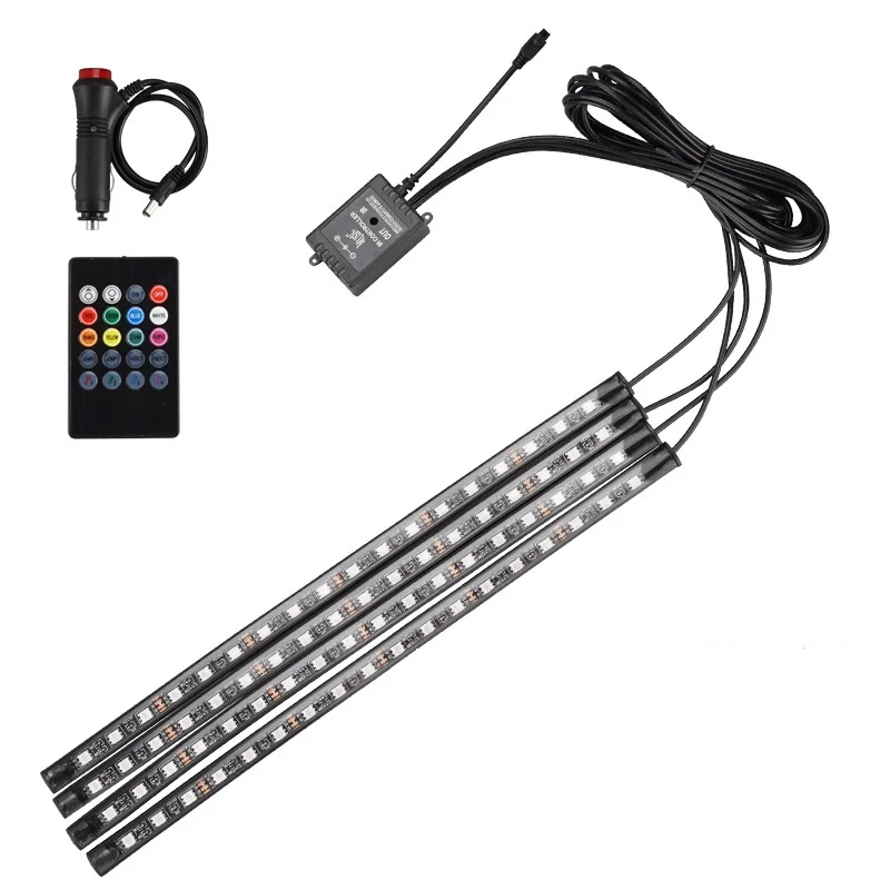

Car Interior Decorative Lamps Strips Auto LED Voice-Activated APP Remote Control 8 Colors USB Powered Lighting Car Ambient Light