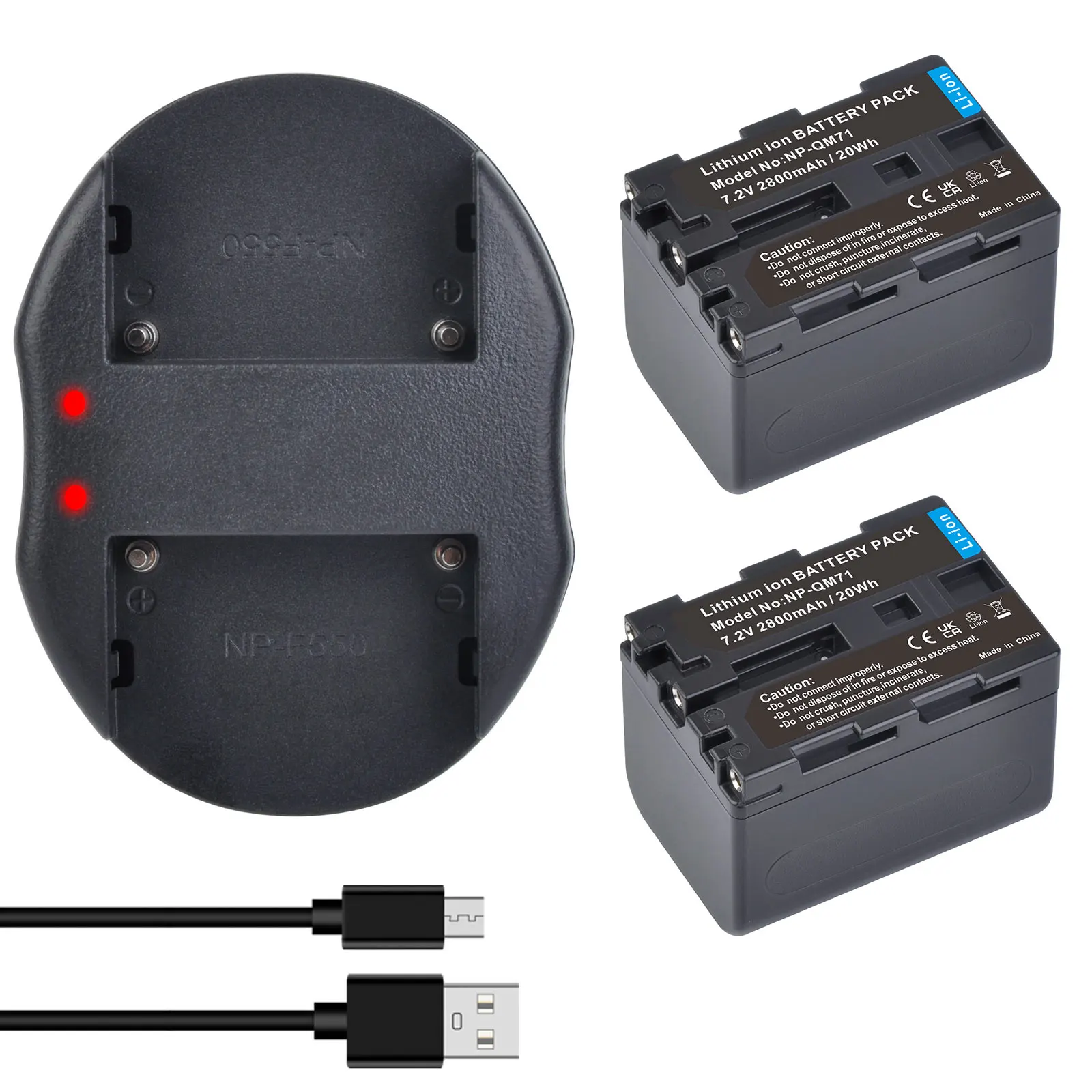 Фото 2800mAh NP-QM71 Аккумулятор для Sony DCR-DVD100 DVD300 CCD-TRV108 118, зарядное устройство для телефона №1