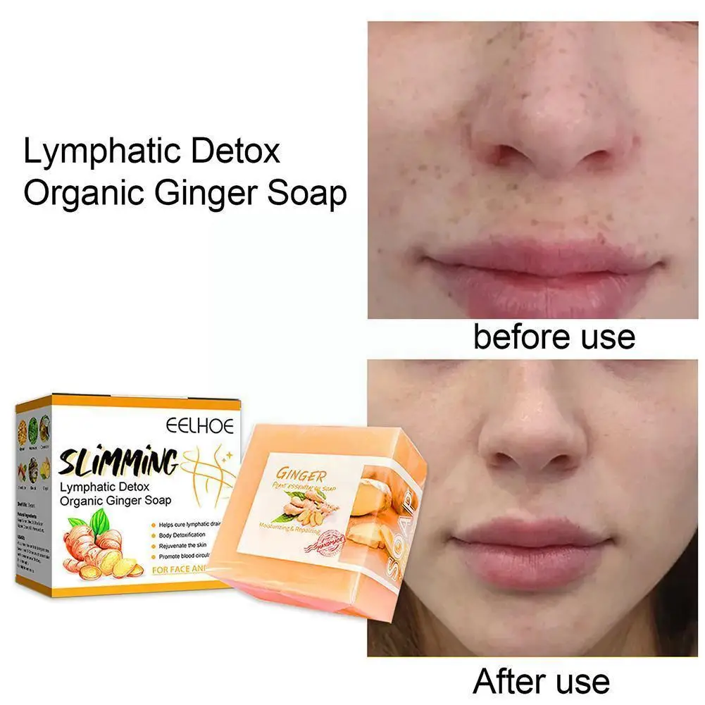 

1 Pcs Lymphatic Detox Ginger Soap Slimming Ginger Soap Natural Ginger Soap For All Skin Types S2o7