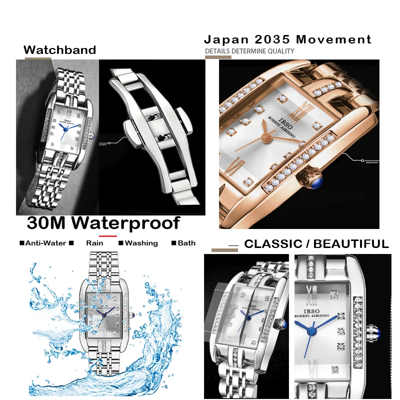 Original Elegant Women Watch Rectangular Luxury Golden Steel Wristwatch Female Silver Watches Ladies Hand Clock Girlfriend Gifts enlarge