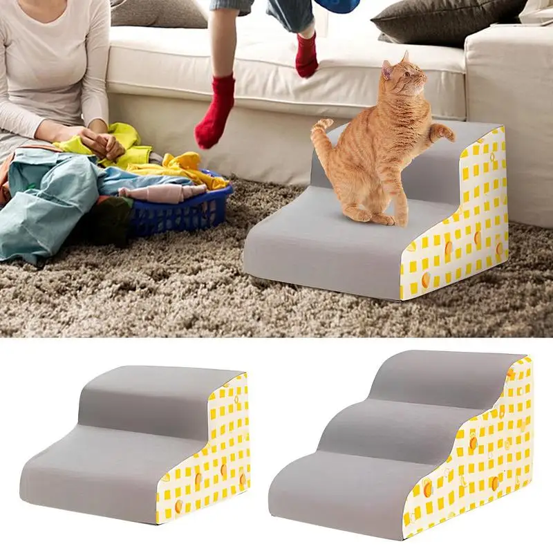 

Pet Stairs Dog Ladders Durable Small Dog Cat Pet Ramp Ladder Anti-slip Pet Ladders Foam Reusable Dogs Step Stairs Pet Supplies
