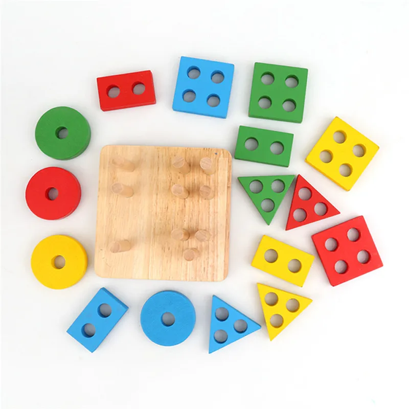 

Colorful Geometric Shapes Matching Toys For Children Early Learning Exercise Hands-on Ability Montessori Educational Wooden Toys
