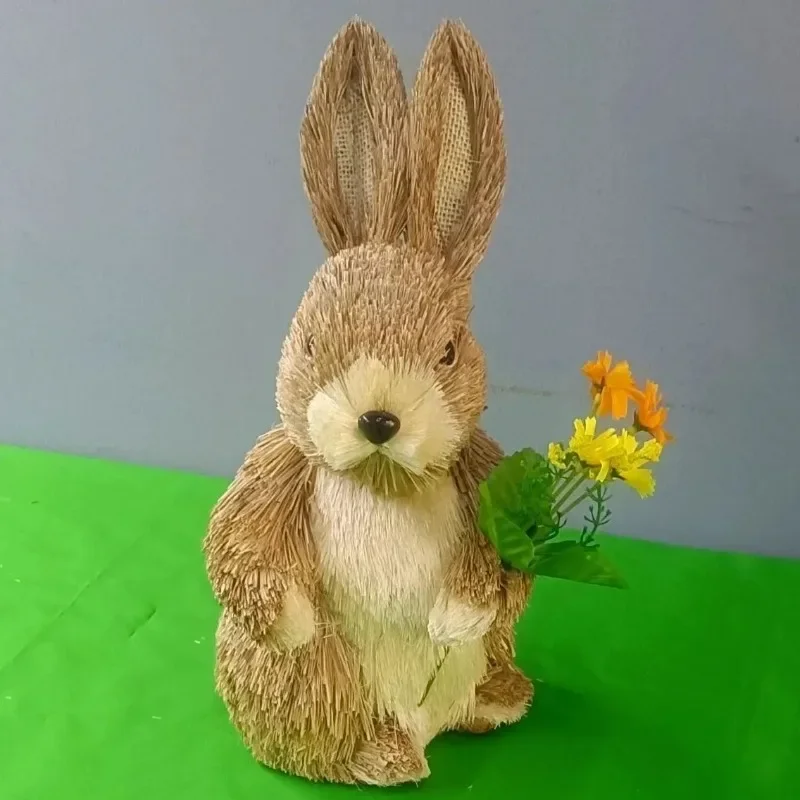 Лесной пасхальный подарок семья соломенных кроликов маленькое милое кумедное