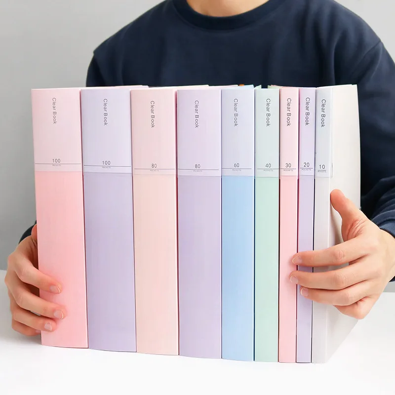 

Office File Book Morandi Capacity Portfolio Large Pages Data Stationery School 20/40/60/80/100 Kawaii Bag File Colors Folder