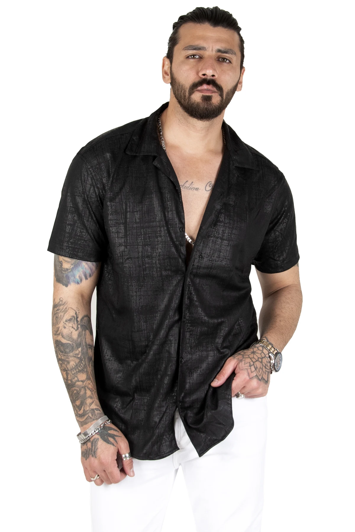 

DeepSEA digital printed lycra short sleeve men shirt 2201905