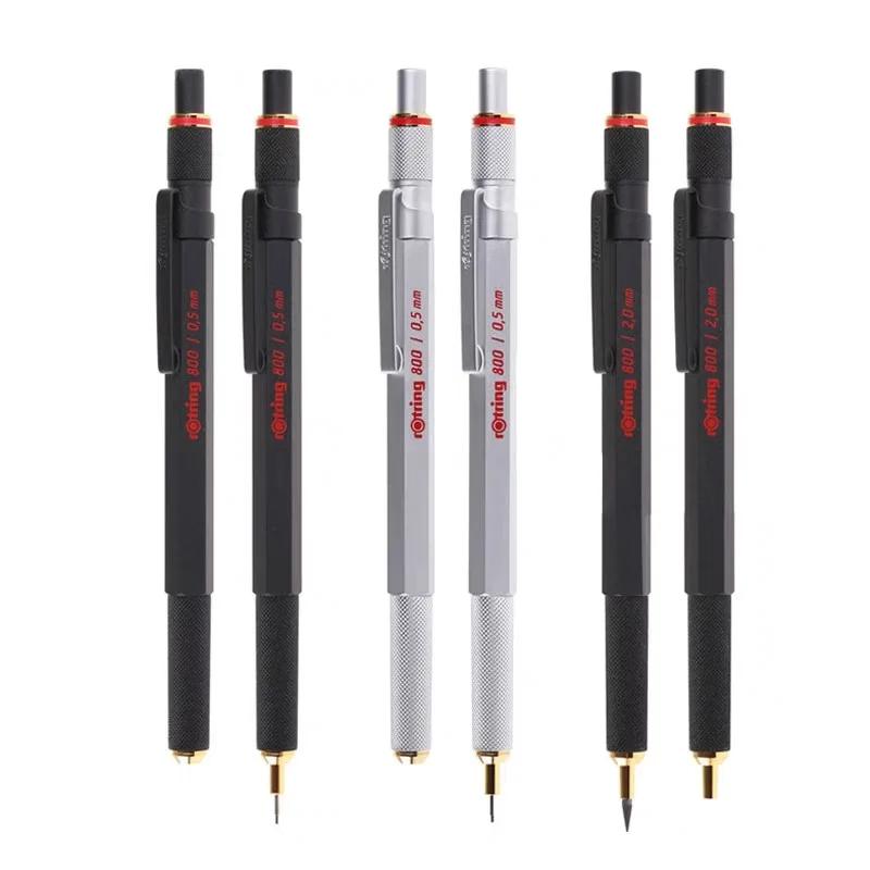 Retractable Black Silver Automatic Metal Hexagon Holder Pen 