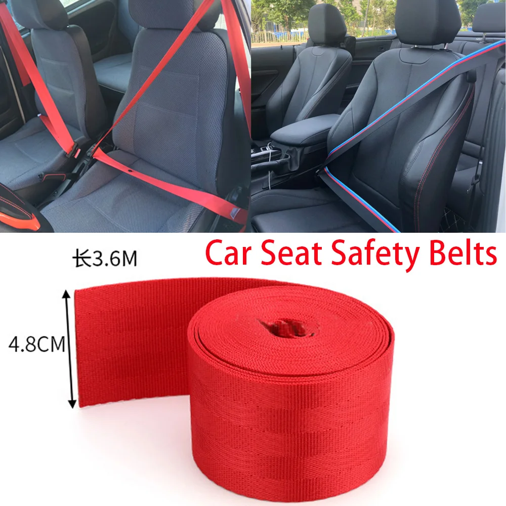 

Auto 3.6 Meters Universal Strengthen Seat Belt Webbing Fabric Racing Car Modified Seat Safety Belts Harness Straps Standard A++
