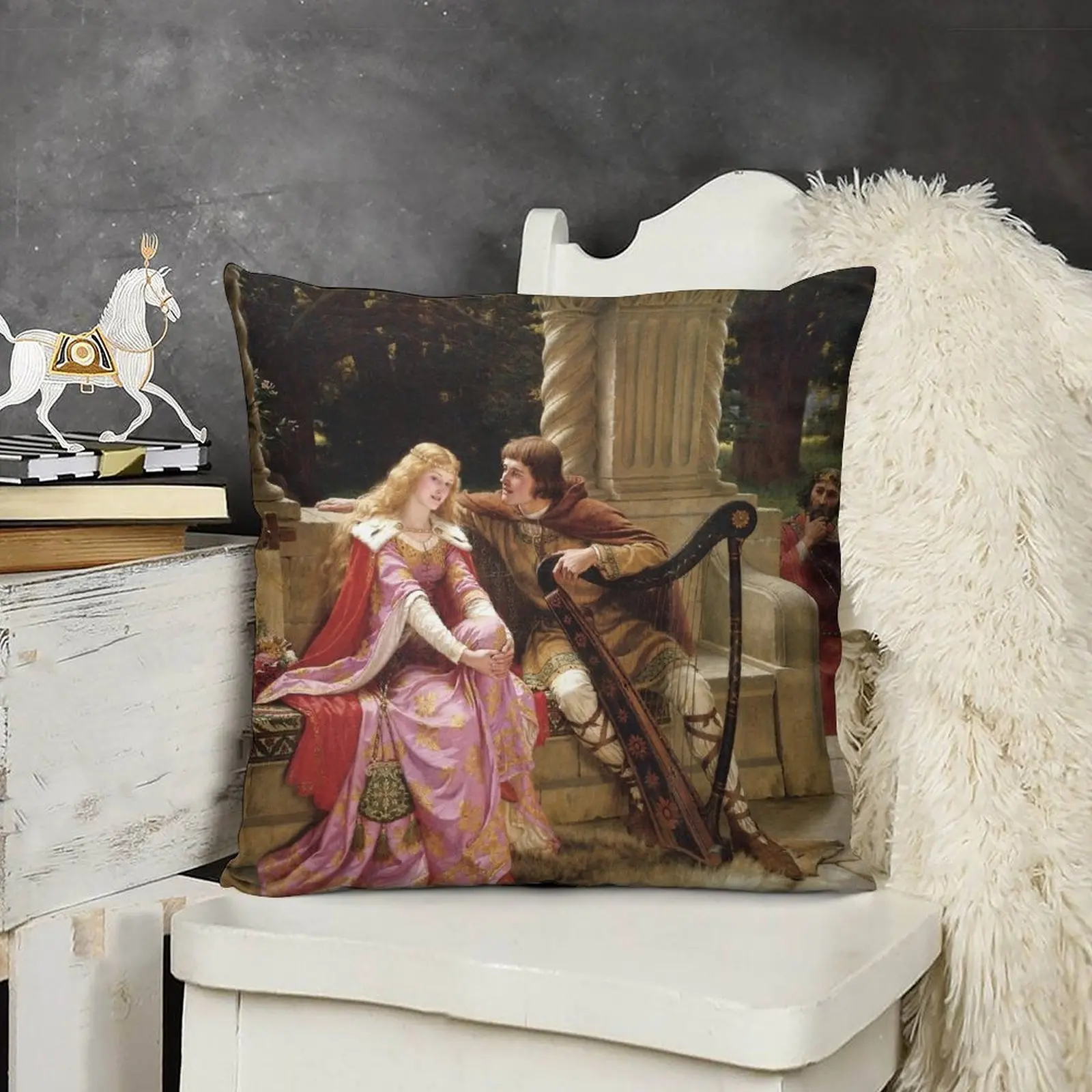 Тристан и изолд Эдмунд Блэр Лейтон 1902 декоративная подушка Рождественская для