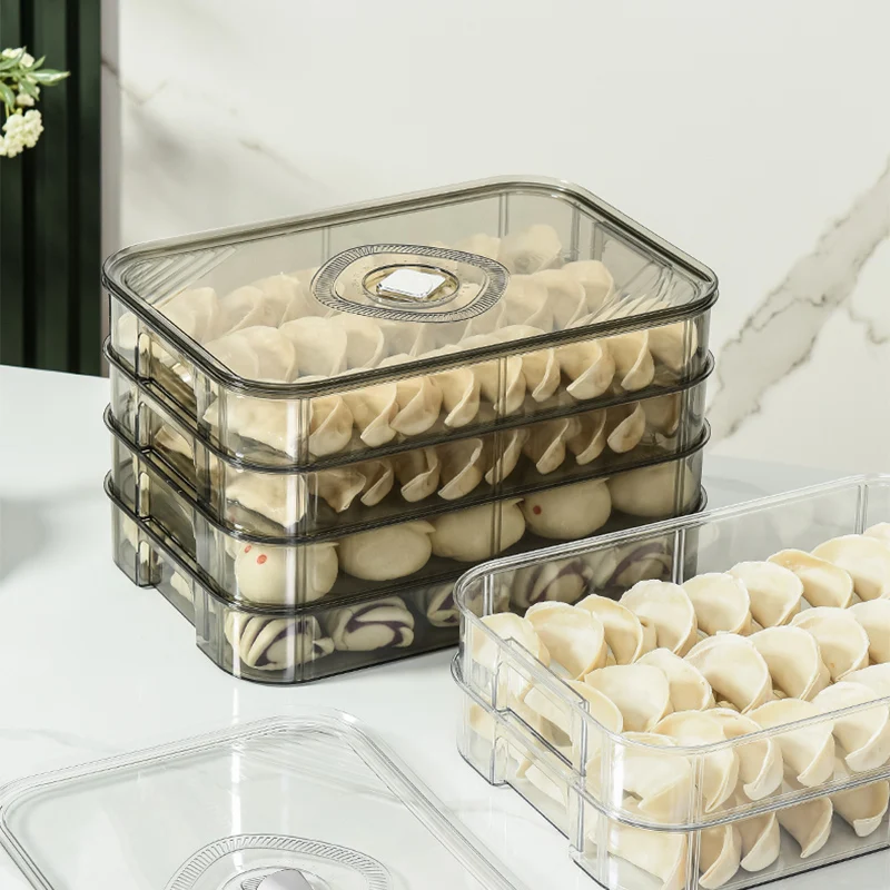 

GIANXI Dumpling Storage Box Portable Freezing Storage Box Food Grade Kitchen Preservation Quick Frozen Refrigerator Organizer