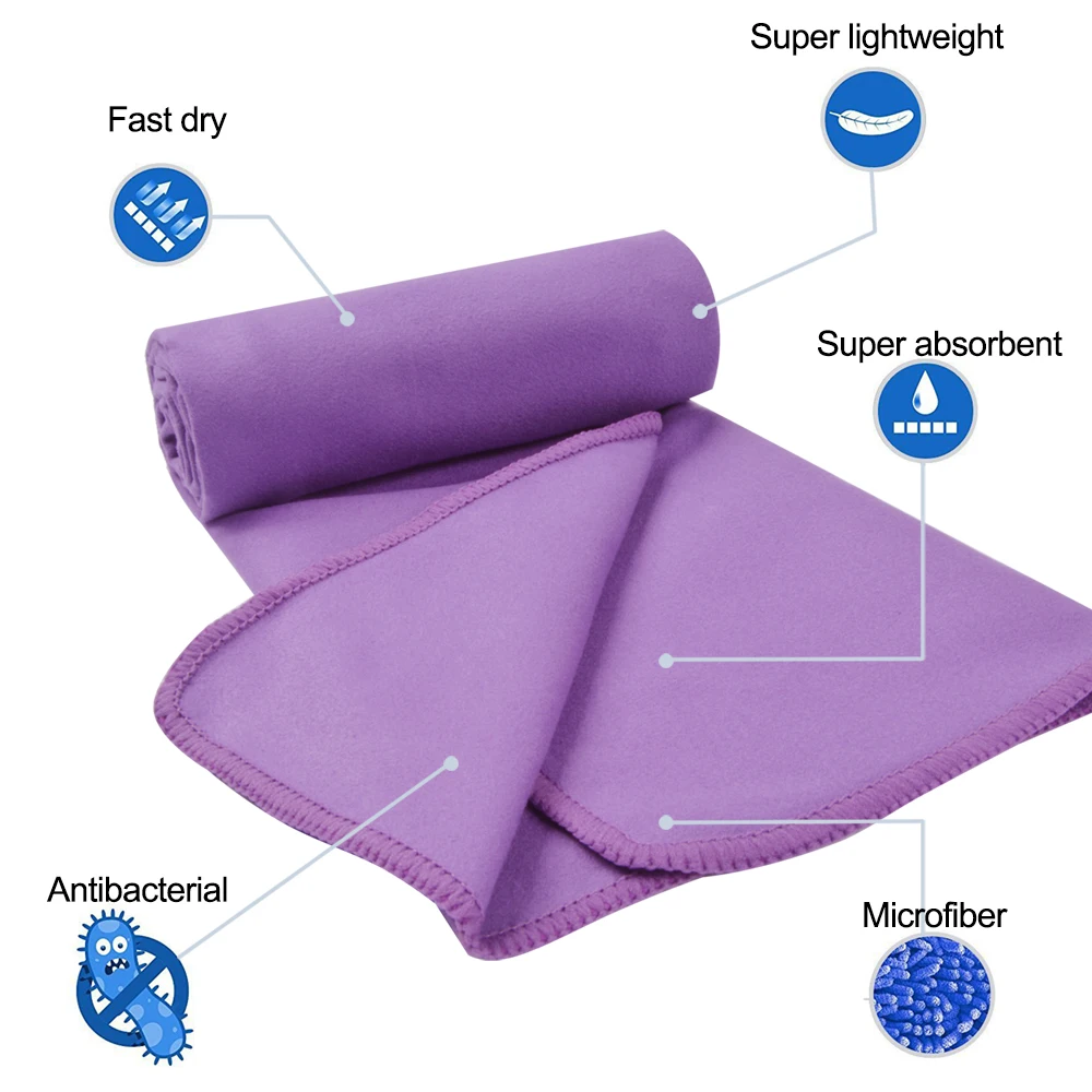 Sunland микрофибра для путешествий спа спортивные пляжные полотенца с сумкой для переноски ультра компактные быстросохнущие на открытом возд...