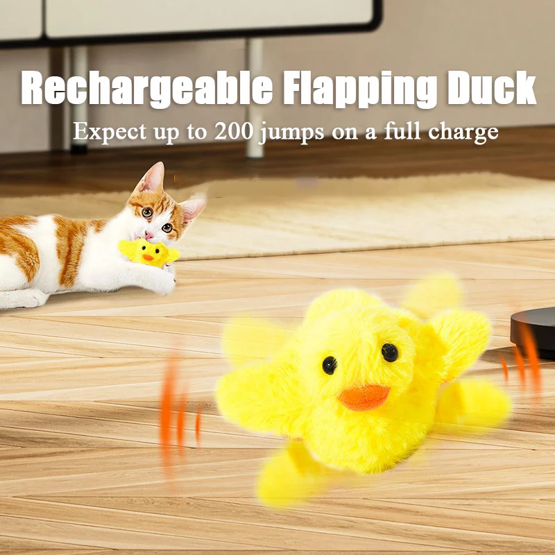 

Flapping Duck Toy Cat Electric Bird Interactive Toys Washable Cat Plush Toy With Catnip Vibration Sensor Cats Game Kitten Toy