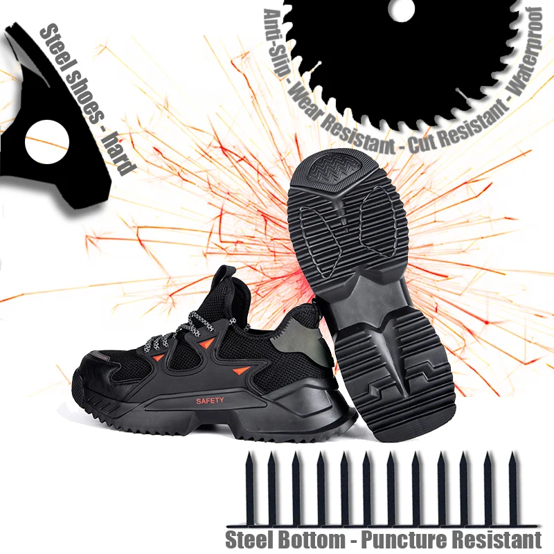 

Thick-soled Low-top Comfortable Breathable Sports Shoes Men's Steel Toe Cap Anti-smashing Anti-piercing Outdoor Work Safety Shoe