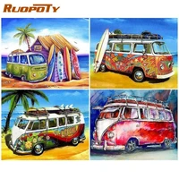 ruopoty 60x75cm diy oil painting by numbers colorful bus handpainted home decoration picture by numbers digital painting canvas