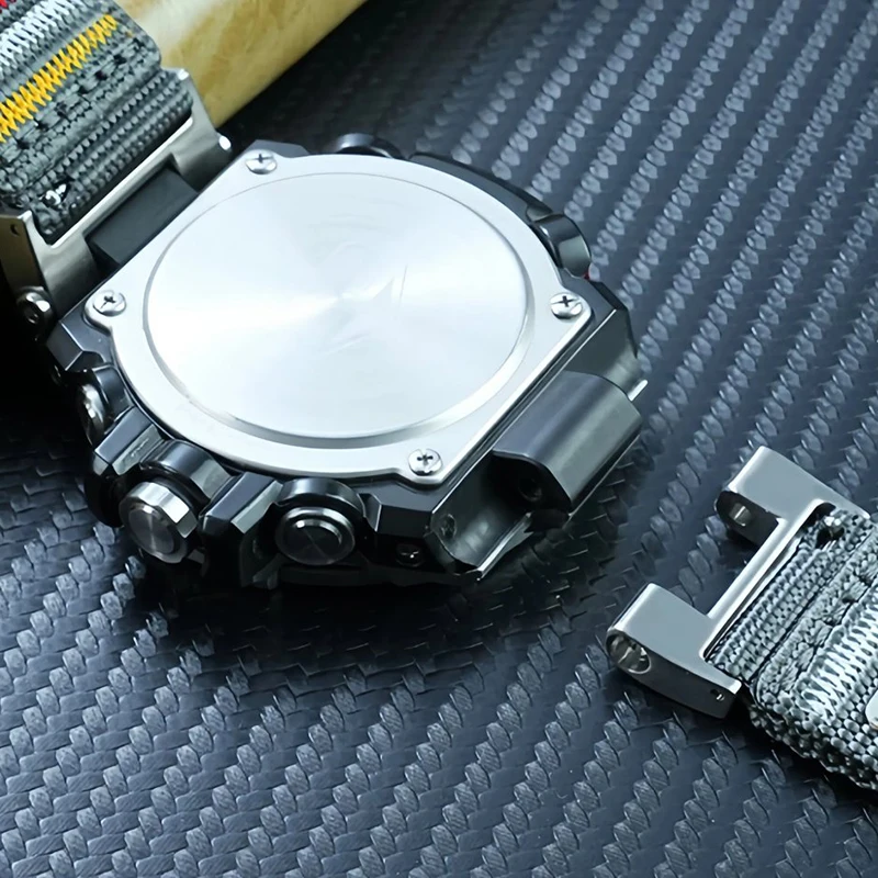 Фото Для Casio GST-W300G H13B100 серия задняя часть Flying Bite Mouth быстросъемное подвесное кольцо нейлоновый ремешок для часов DIY холст ремешок для часов №2