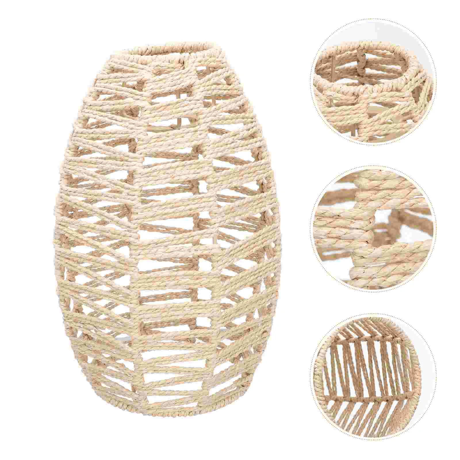 

Lamp Lampshade Light Rattan Shade Pendant Woven Cover Ceiling Wicker Chandelier Hanging Shades Rope Fixture Vintage Lights Boho