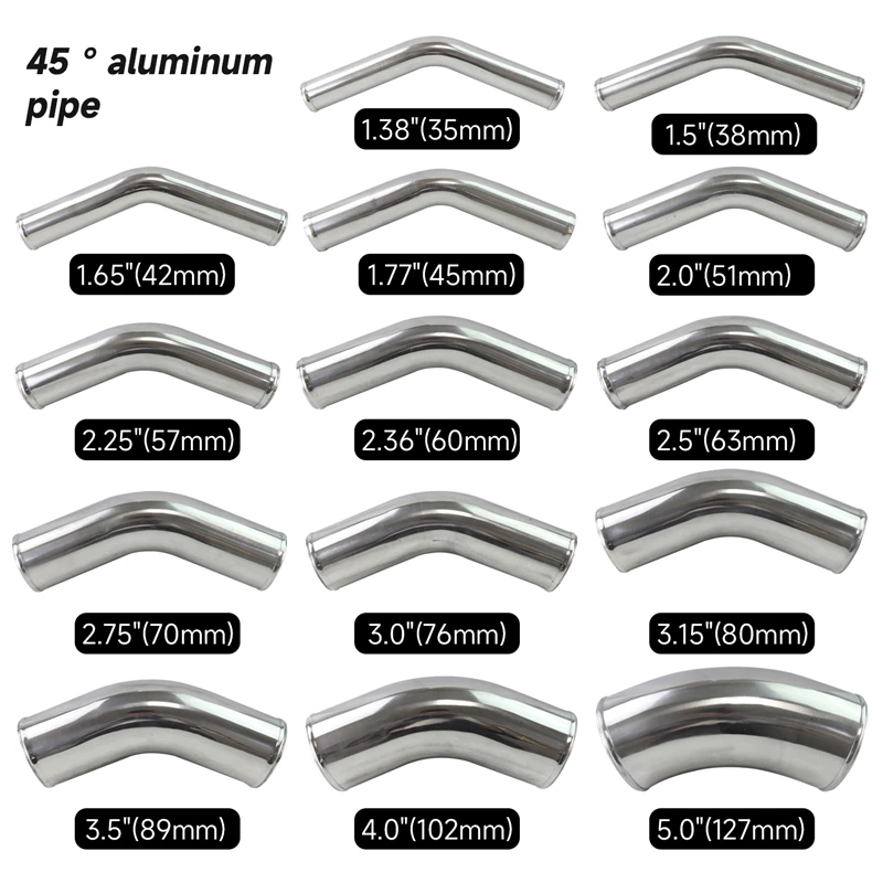 Універсальний 45 градусів мм/1 77 дюйма алюмінієвий T6063 турбо інтеркулер довжина