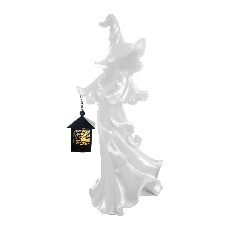 

Witch Statue LED Witch Lanterns Ornament for Halloween Lawn Garden Decoration