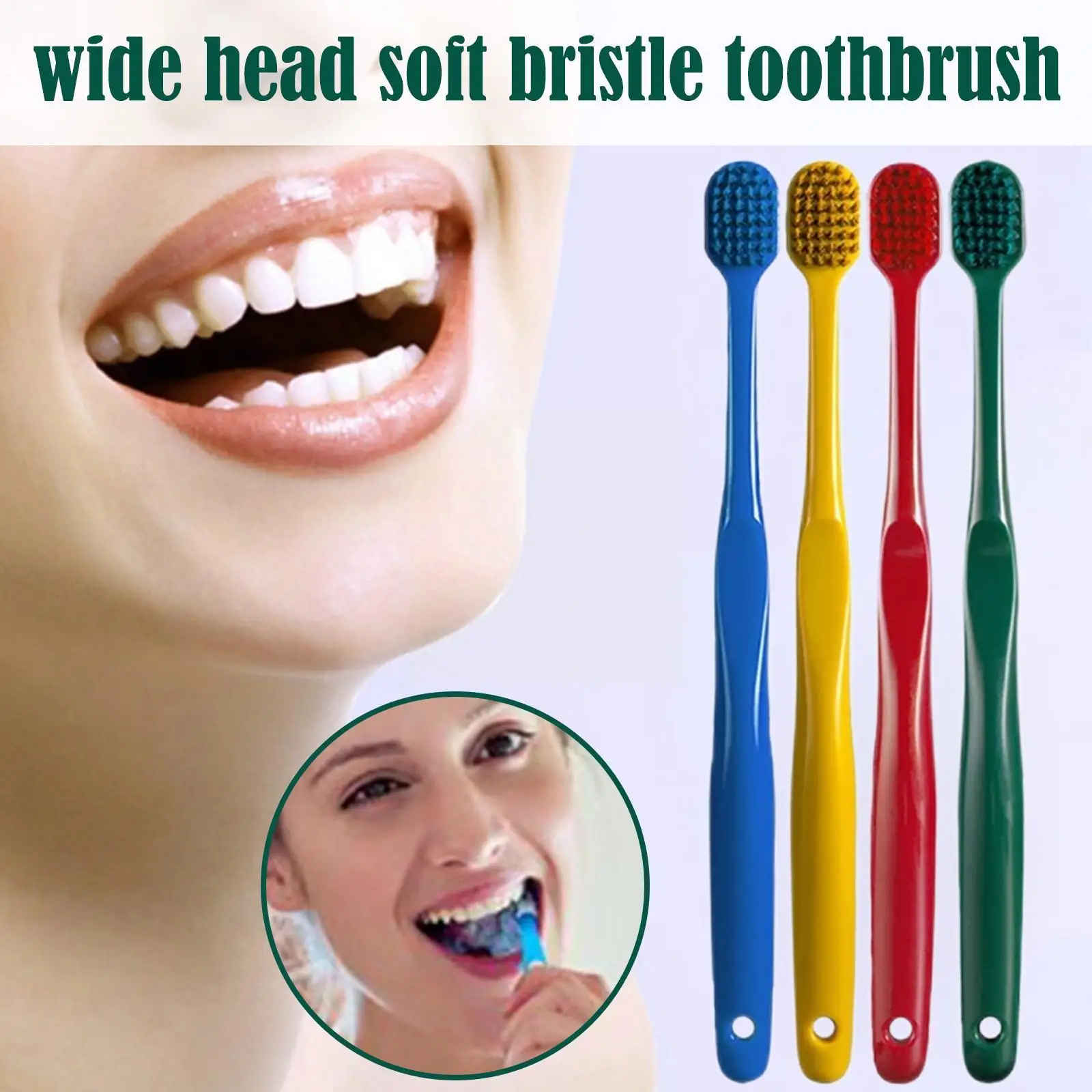 

1PC Wide-headed Toothbrush Soft-haired Bristle Adult Tooth Teeth Travel Cleaning Deep Care Brush Dental Portable Brush P3V9