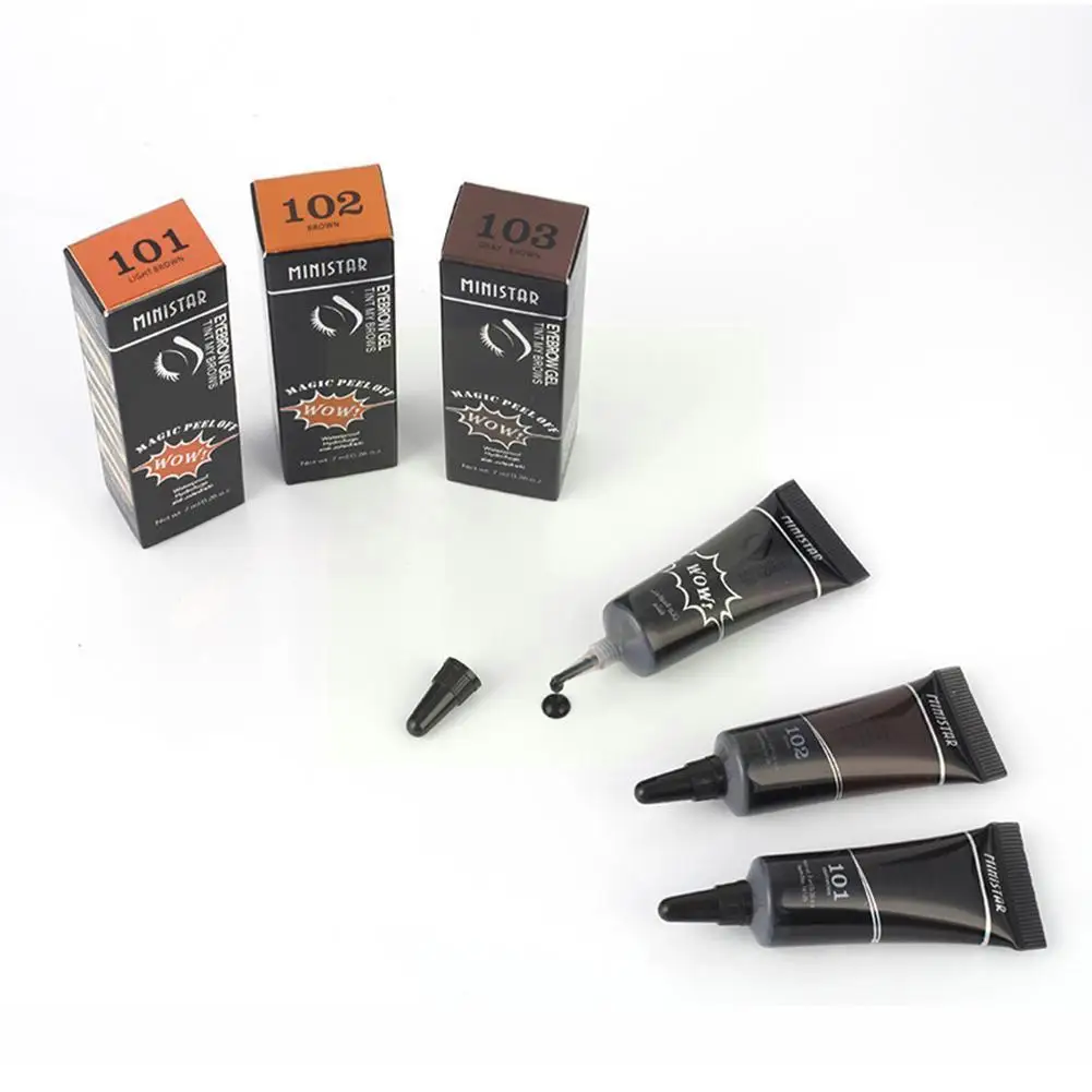 Three Scouts 3 Colors Pro Eyebrow Cream Gel Makeup Eyebrow Tattoo Maquillaje Eyebrow Lasting Waterproof Tint Gel Long Pen Henna