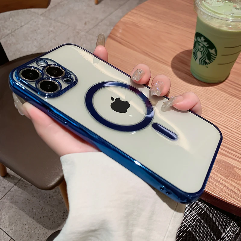 

Роскошный Магнитный чехол для iphone XR, чехол Magsafe для беспроводной зарядки для iPhone 14 13 12 11 Pro Max X XS 8 Plus, мягкий силиконовый чехол